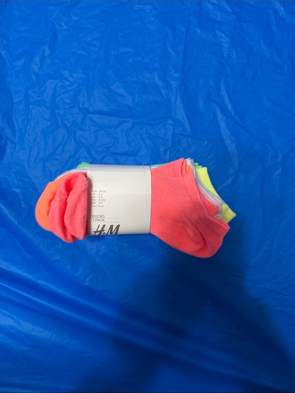 H&M Men’s Neon Low-Cut Socks – Pink & Yellow (3-Pack)